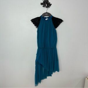 Weissman Small Adult These Days style 12185 turquoise & black Dance Costume